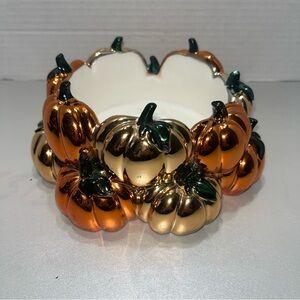 Bath & Body Works Pumpkin Patch Soap Holder Orange Metallic Halloween READ